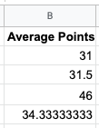 The result of the =QUERY(ARRAYFORMULA( formula.